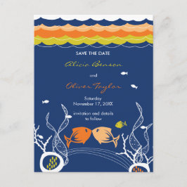 Kissing Fish Fish Coral Sea Beach Save the Date Ankündigungspostkarte