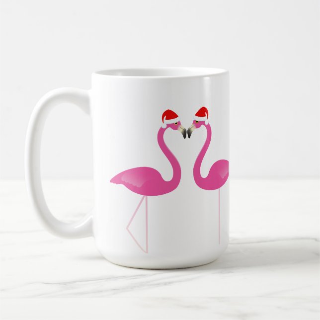 Kissing Flamingos Holiday Tasse (Links)