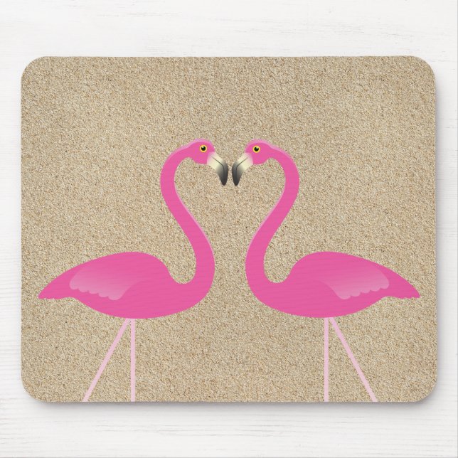 Kissing Flamingos Mousepad (Vorne)