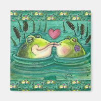 KISSING FROGS FARBE FARBE COLORFUL & NIEDLICH POND