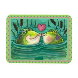 KISSING FROGS FARBE FARBE COLORFUL & NIEDLICH POND MAGNET