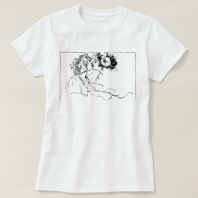 Kissing Girls T - Shirt Vintage Kunst, Dichtung un (Design vorne)