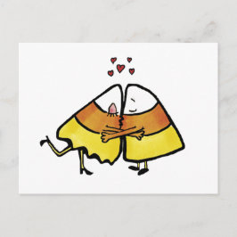 Kissing Halloween Candy Cones Postkarte