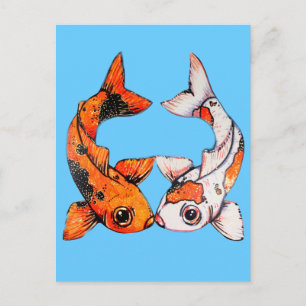 Kissing Koi Postcard Postkarte