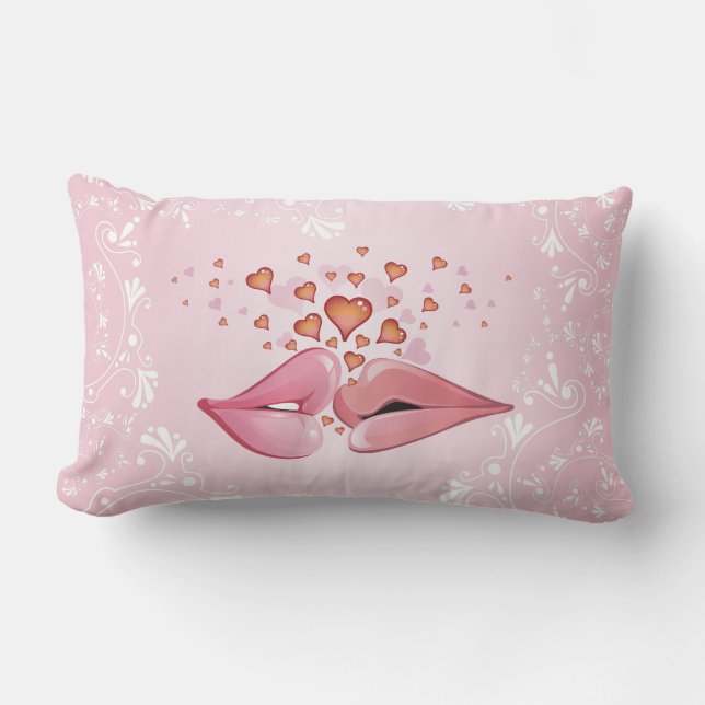 Kissing Lips American MoJo Pillow Lendenkissen (Vorderseite)