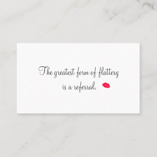 Kissing Lips - Referenzkarte für die Kosmetologie Empfehlungskarte (Vorderseite)