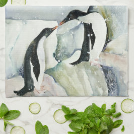 Kissing Penguin Freundschaft Küche Handtuch