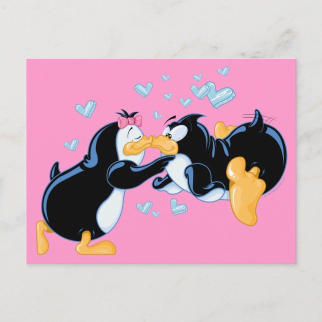 Kissing Pinguins Postcard Postkarte (Vorderseite)