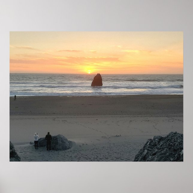Kissing Rock in Gold Beach Oregon bei Sunset Poster (Vorne)