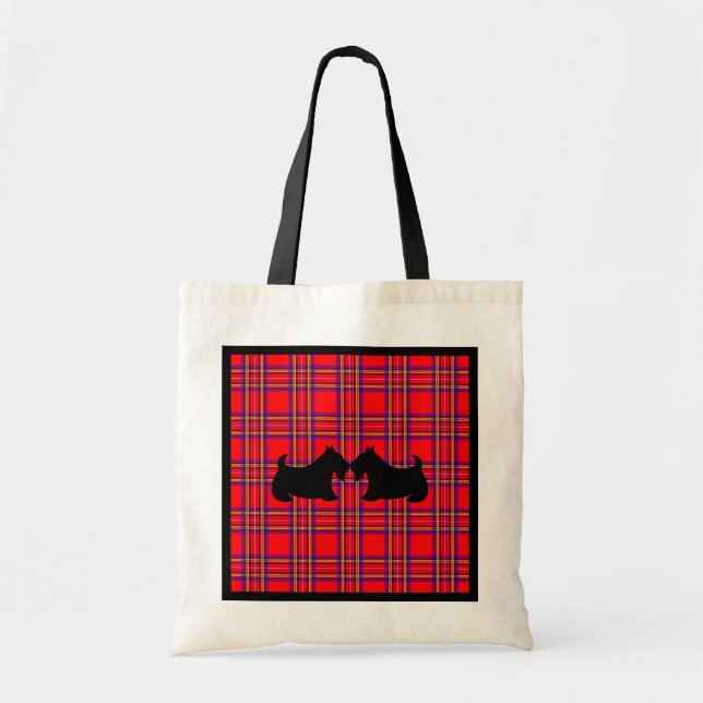 Kissing Scottish Terriers Tote Bag Gift Tragetasche (Vorne)