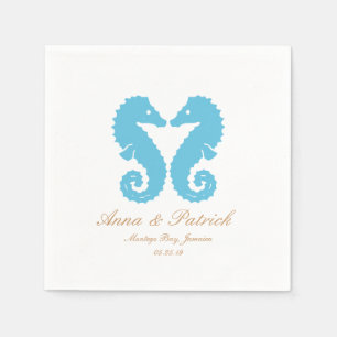 Kissing Seepferde-Destination Beach Wedding Serviette