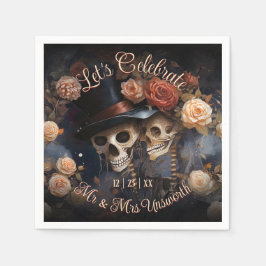 Kissing Skulls Feiern wir Hochzeit mit Napkins Serviette