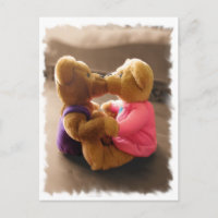 Kissing Teddies Postcard