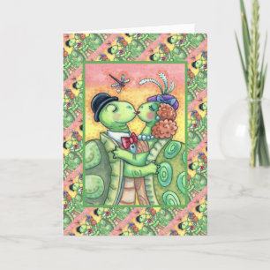 KISSING TURTLE SWEETHEARES, NIEDLICH TARPON VALENT FEIERTAGSKARTE