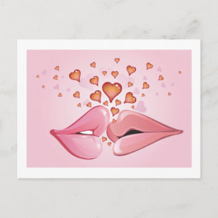Kissing Valentine Postcard Feiertagspostkarte