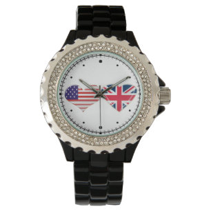 Kissinger USA und UK Hearts Flag Watch Armbanduhr