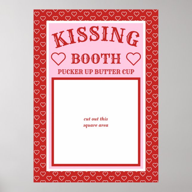 Kissingkabine Party Prop Foto Stand Hintergrund Poster (Vorne)