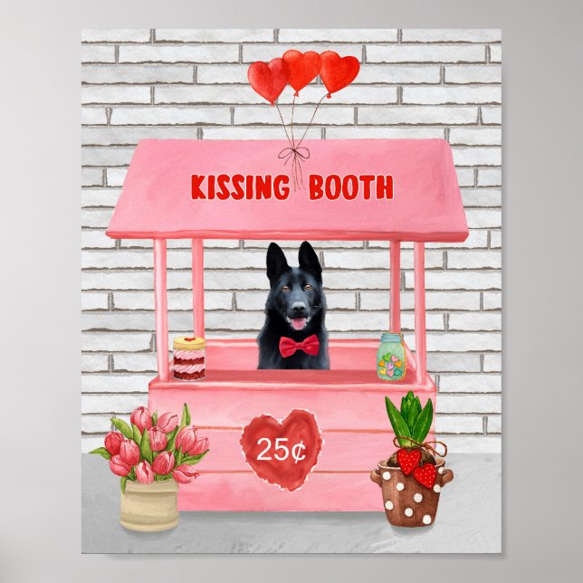 Kissingstand des deutschen Schäferhunds Hund Valen Poster (Vorne)