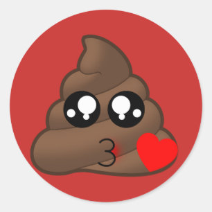 Kissy Face Liebe Kacke Emoji Stickers (rot)
