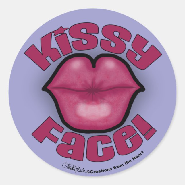 Kissy Face Lips Runder Aufkleber (Vorderseite)