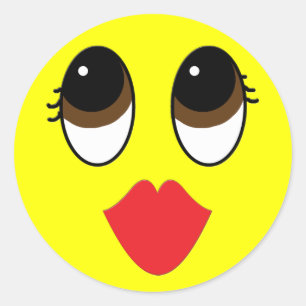 Kissy Face Runder Aufkleber