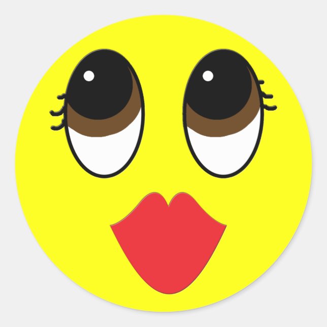 Kissy Face Runder Aufkleber (Vorderseite)