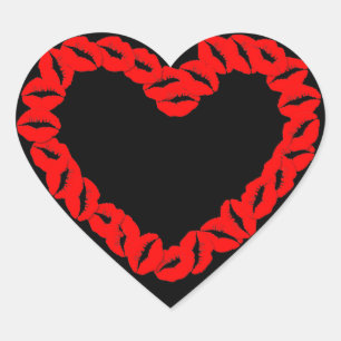 Kissy Heart Herz-Aufkleber