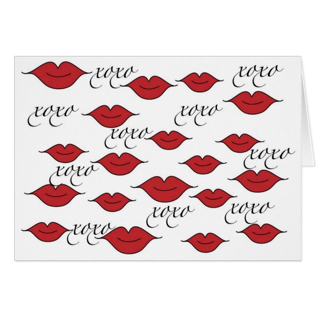 Kissy Lips - Hugs and Kisses Card (Vorderseite (Horizontal))