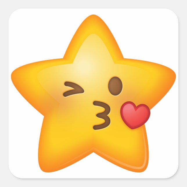 Kissy Star Emoji Stickers (Vorderseite)