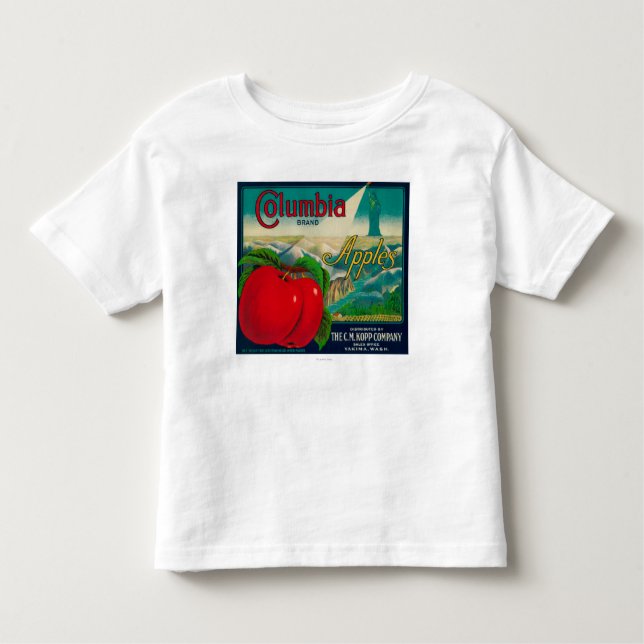 Kiste LabelYakima, WA Kolumbiens Apple Kleinkind T-shirt (Vorderseite)