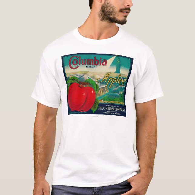 Kiste LabelYakima, WA Kolumbiens Apple T-Shirt (Vorderseite)