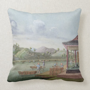 Kisten Tee transportieren (w/c auf Papier) Kissen