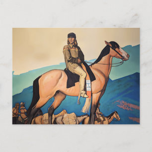 Kit Carson mit Mountain Men von Maynard Dixon Postkarte