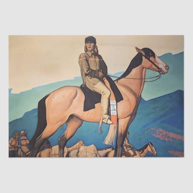 Kit Carson with Mountain Men von Maynard Dixon Seidenpapier (Vorderseite)