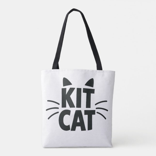 Kit Cat Typografische Tragetasche (Rückseite)