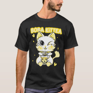 Kit-Tea Boba Katze trinkt Boba Kätzchen Kawaii Jap T-Shirt