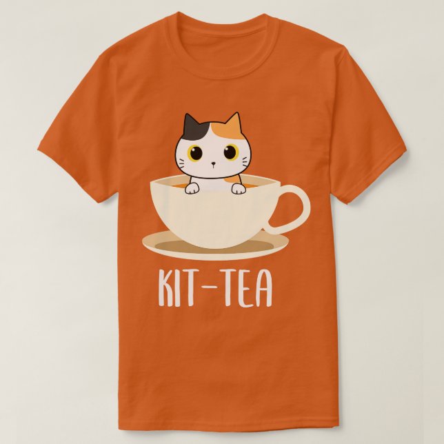 Kit Tea Cat Funny Cat Lover T-Shirt (Design vorne)