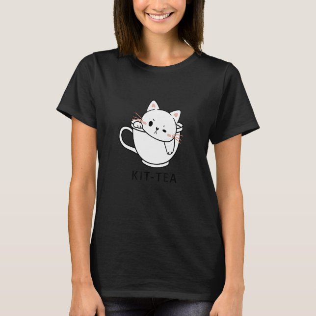 Kit Tea Cat Niedlich und Cat Tee (Vorderseite)