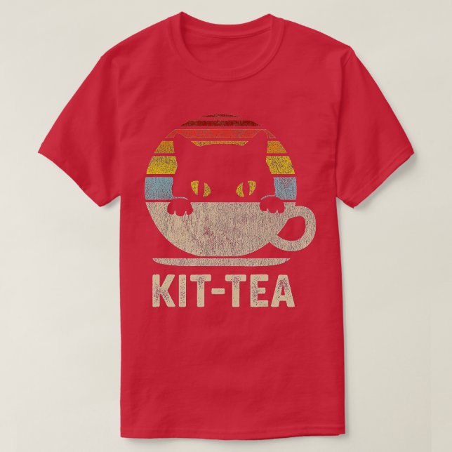 Kit Tee Black Kitty Cat Tea Lover Geschenk (Design vorne)
