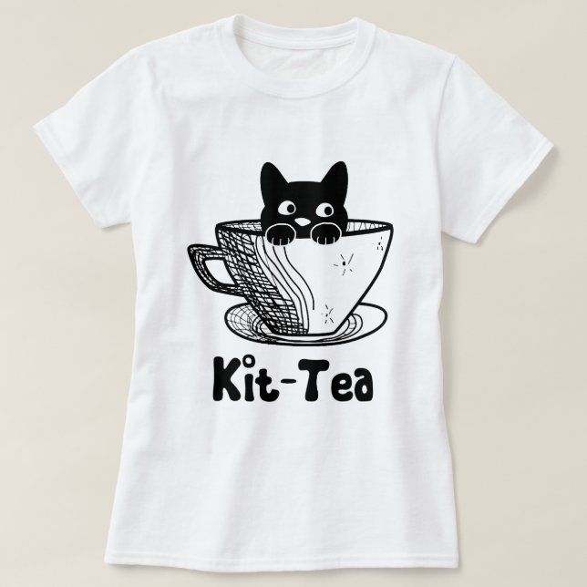Kit Tee Funny Kitty Cat Lover Pun Niedlich Black C (Design vorne)