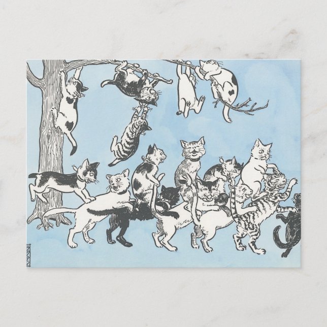 Kitazawa Rakuten nekonokunino youchien 1915 Postkarte (Vorderseite)