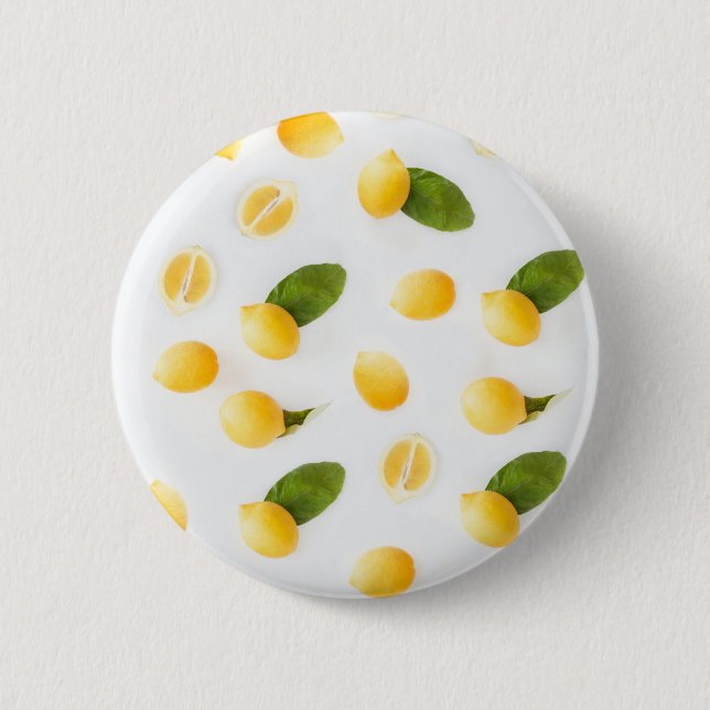 Kitchen Artwork Lemon Muster Fruit Fotografie Button (Vorderseite)