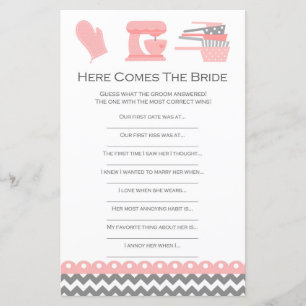Kitchen Brautparty Game PRINIERT