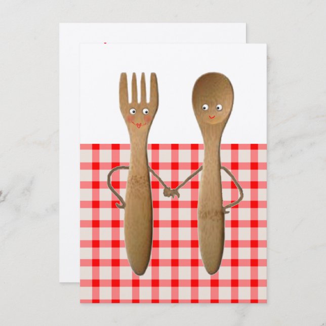 Kitchen Bridal Dusche Einladungen (Vorne/Hinten)