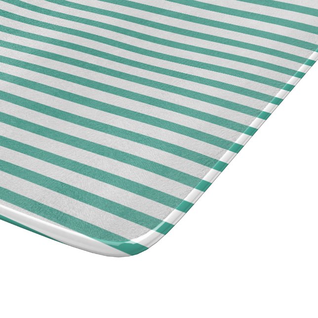 Kitchen classic green stripes Klassisch gestreift Schneidebrett (Ecke)