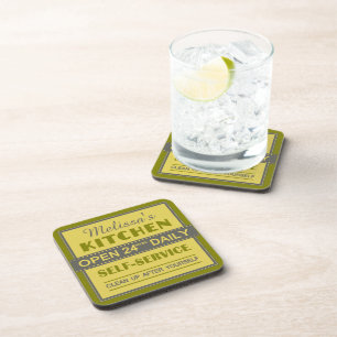 Kitchen – custom name – coasters getränkeuntersetzer