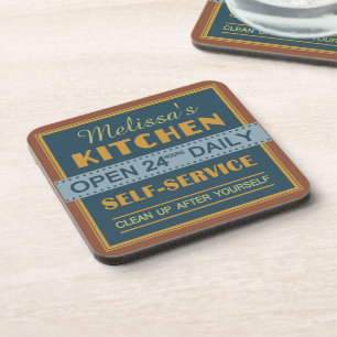 Kitchen – custom name – coasters getränkeuntersetzer