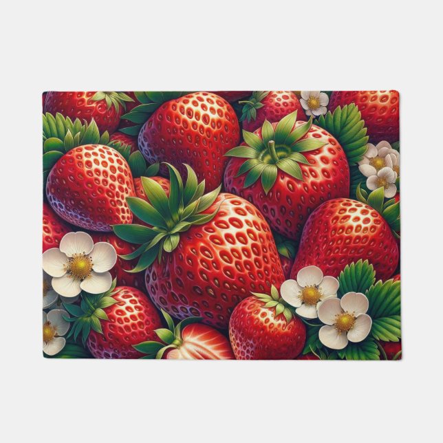 Kitchen Floor Mat Strawberry Erdbeeren Fußmatte (Vorderseite)