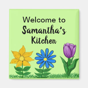 Kitchen Floral Garden Personalisierte Namensmagnet Magnet