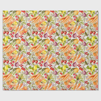 Kitchen Garden Harvest Watercolor Fruit & Veggie Geschenkpapier